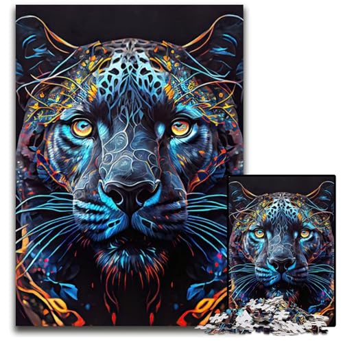 Puzzle 1000 Teile für Erwachsene Der Schwarze Panther Puzzles für Erwachsene Familie und Freunde geeignet für Kinder ab 14 Jahren 1000 Teile (38 x 26 cm) von CXUOSADIP