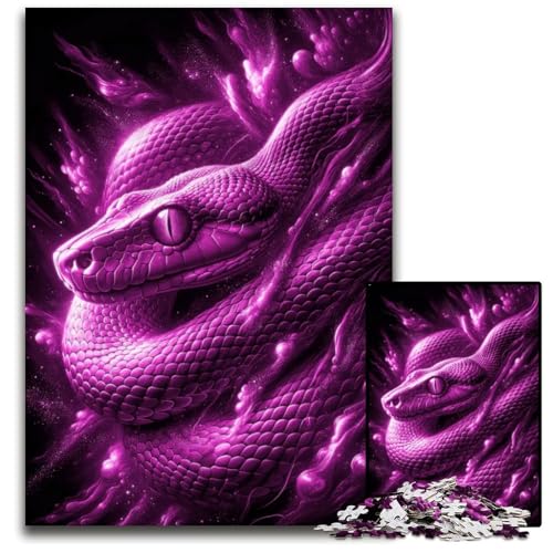 Puzzle 1000 Teile für Erwachsene Die Lila Schlange Puzzles für Erwachsene Spielgeschenk Familieninteraktives Spiel Gehirnherausforderung Geschenk 1000 PCS (38 x 26 cm) von CXUOSADIP