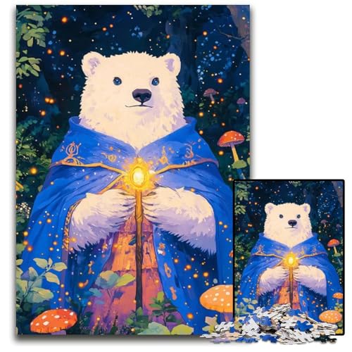 Puzzle 1000 Teile für Erwachsene EisbärZauberer Holzpuzzle Heimdekoration Urlaubsspaß 1000 Teile (75 x 50 cm) von CXUOSADIP