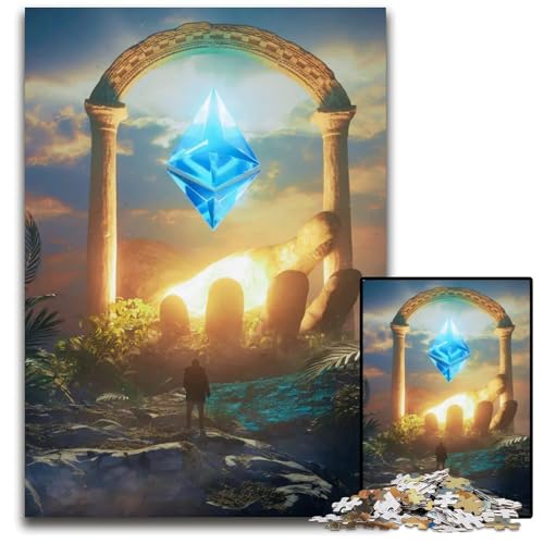 Puzzle 1000 Teile für Erwachsene Ethereum Gateway Holzpuzzle für Erwachsene Anspruchsvolles Denkspiel für Teenager Familienspaß Interaktives Spiel 1000 Teile (75 x 50 cm) von CXUOSADIP