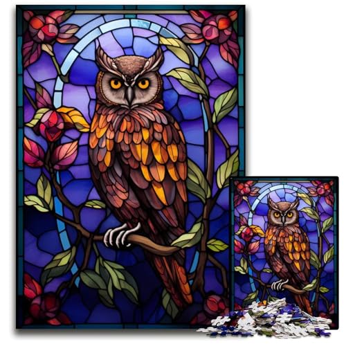 Puzzle 1000 Teile für Erwachsene EulenBuntglasStil Papierpuzzle für Erwachsene anspruchsvolles Denkspiel für Teenager unterhaltsames interaktives Spiel für die ganze Familie 1000 Teile (38 x 26 cm) Puzzle 1000 Teile für Erwachsene EulenBuntglasStil Papierpuzzle für Erwachsene anspruchsvolles Denkspiel für Teenager unterhaltsames interaktives Spiel für die ganze Familie 1000 Teile (38 x 26 cm) von CXUOSADIP