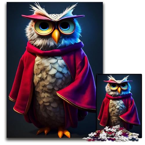 Puzzle 1000 Teile für Erwachsene Eulenschule Holzpuzzle für Teenager Familienspaß DIYDenkspiel Geschenk 1000 Teile (75 x 50 cm) von CXUOSADIP