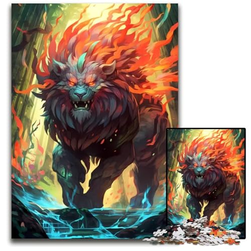 Puzzle 1000 Teile für Erwachsene Flammenlöwengott Papierpuzzle für Erwachsene anspruchsvolles Denkspiel für Teenager unterhaltsames interaktives Spiel für die ganze Familie 1000 Teile (38 x 26 cm) Puzzle 1000 Teile für Erwachsene Flammenlöwengott Papierpuzzle für Erwachsene anspruchsvolles Denkspiel für Teenager unterhaltsames interaktives Spiel für die ganze Familie 1000 Teile (38 x 26 cm) von CXUOSADIP