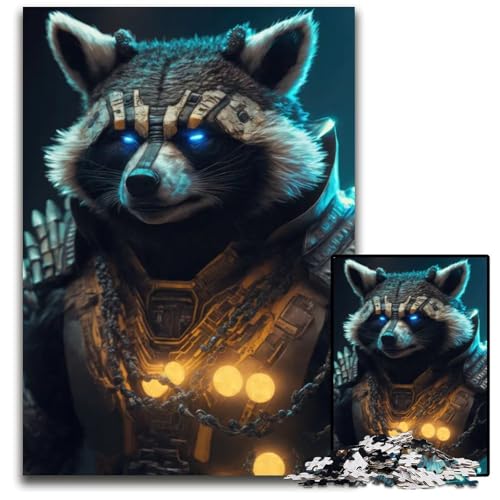 Puzzle 1000 Teile für Erwachsene Future Raccoon Puzzles Spiel für Erwachsene Geschenk Familieninteraktives Spiel Gehirnherausforderung Geschenk 1000 PCS (38x26cm) von CXUOSADIP