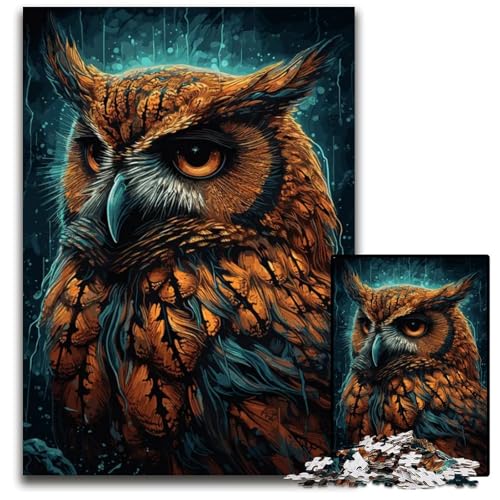 Puzzle 1000 Teile für Erwachsene Golden Owl ElegancePaper Puzzles für Erwachsene Anspruchsvolles Denkspiel für Teenager Familienspaß Interaktives Spiel 1000 PCS (38x26cm) von CXUOSADIP