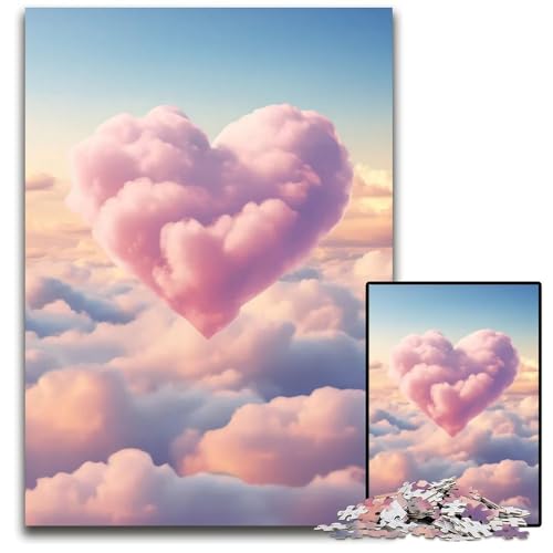 Puzzle 1000 Teile für Erwachsene Himmlisches Herz Holzpuzzle Heimdekoration Urlaubsspaß 1000 Teile (75 x 50 cm) von CXUOSADIP