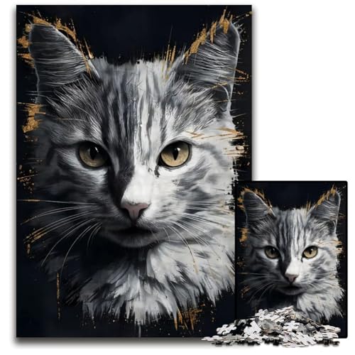 Puzzle 1000 Teile für Erwachsene KatzenpapierPuzzle für Erwachsene anspruchsvolles Denkspiel für Teenager unterhaltsames interaktives Spiel für die ganze Familie 1000 Teile (38 x 26 cm) von CXUOSADIP