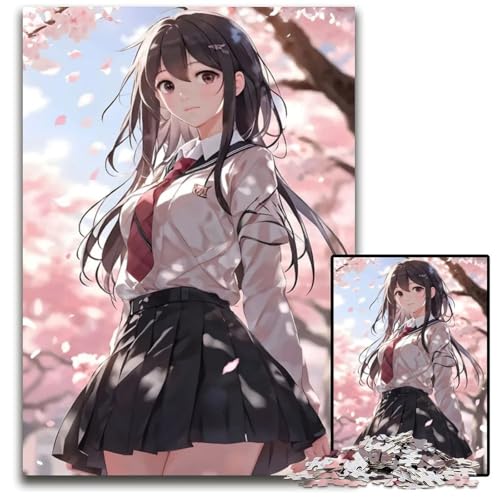 Puzzle 1000 Teile für Erwachsene KirschblütenJapanMädchen Puzzles für Erwachsene perfektes DIYKunstdekor oder Geburtstagsgeschenk 1000 PCS (75 x 50 cm) von CXUOSADIP