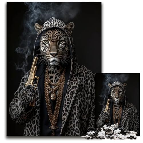 Puzzle 1000 Teile für Erwachsene König des Betondschungels Holzpuzzle Heimdekoration Urlaubsspaß 1000 Teile (75 x 50 cm) von CXUOSADIP