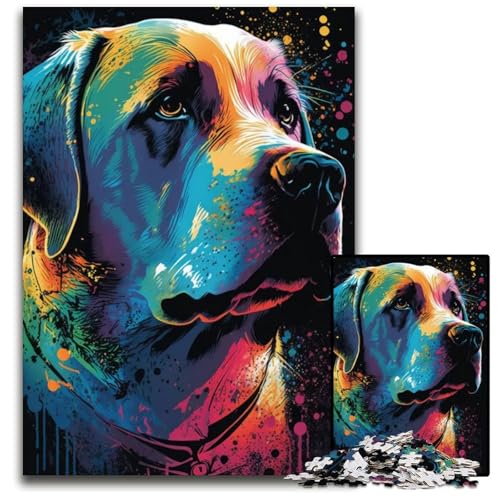 Puzzle 1000 Teile für Erwachsene Labrador RetrieverStil Puzzles für Erwachsene Spielgeschenk Familieninteraktives Spiel Gehirnherausforderung Geschenk 1000 PCS (38 x 26 cm) von CXUOSADIP
