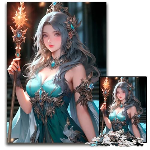 Puzzle 1000 Teile für Erwachsene MagierZauberin Puzzles für Erwachsene Familie und Freunde geeignet für Kinder ab 14 Jahren 1000 Teile (38 x 26 cm) von CXUOSADIP