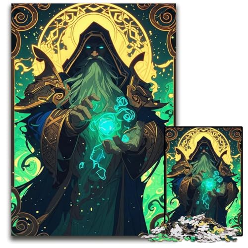 Puzzle 1000 Teile für Erwachsene MagierZauberkarten Puzzles für Erwachsene Spielgeschenk FamilienInteraktives Spiel GehirnHerausforderung Geschenk 1000 Teile (38 x 26 cm) von CXUOSADIP