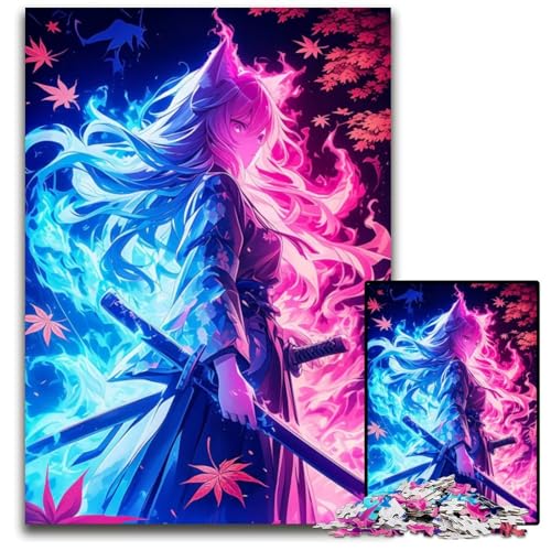 Puzzle 1000 Teile für Erwachsene Magisches SamuraiMädchen Unmögliches Puzzle für Erwachsene Familienaktivität Denksportaufgabe Heimdekoration 1000 Teile (38 x 26 cm) von CXUOSADIP