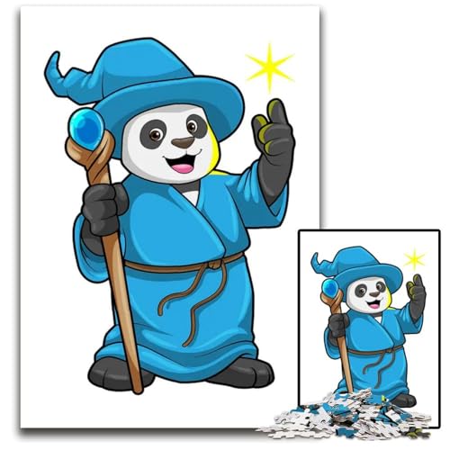 Puzzle 1000 Teile für Erwachsene PandaZauberer Zauberstab Holzpuzzle für Erwachsene anspruchsvolles Denkspiel für Teenager unterhaltsames interaktives Spiel für die ganze Familie 1000 Teile (75x50cm) von CXUOSADIP