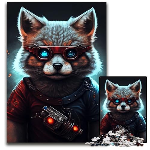 Puzzle 1000 Teile für Erwachsene PorträtFuchsStil Holzpuzzle für Erwachsene anspruchsvolles Denkspiel für Teenager unterhaltsames interaktives Spiel für die ganze Familie 1000 Teile (75 x 50 cm) von CXUOSADIP