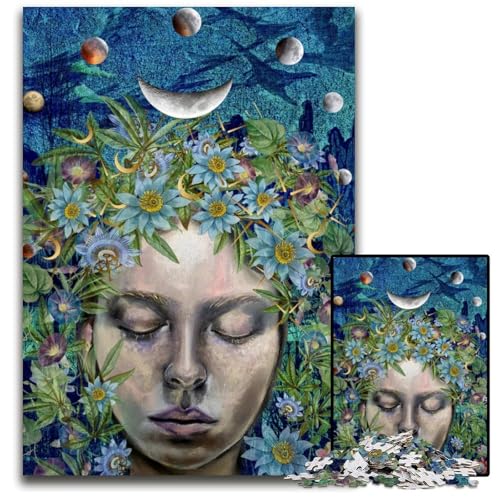 Puzzle 1000 Teile für Erwachsene Queen of The Dark Moon Papierpuzzle für Erwachsene anspruchsvolles Denkspiel für Teenager unterhaltsames interaktives Spiel für die ganze Familie 1000 Teile (38x26cm) von CXUOSADIP