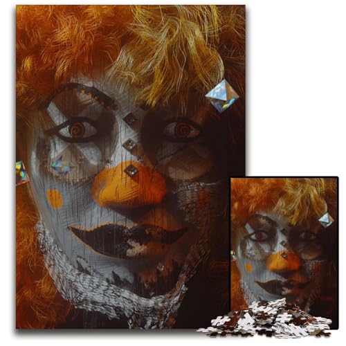 Puzzle 1000 Teile für Erwachsene Quiet Clown Puzzles für Erwachsene Familie und Freunde geeignet für Kinder ab 14 Jahren 1000 Teile (38 x 26 cm) von CXUOSADIP