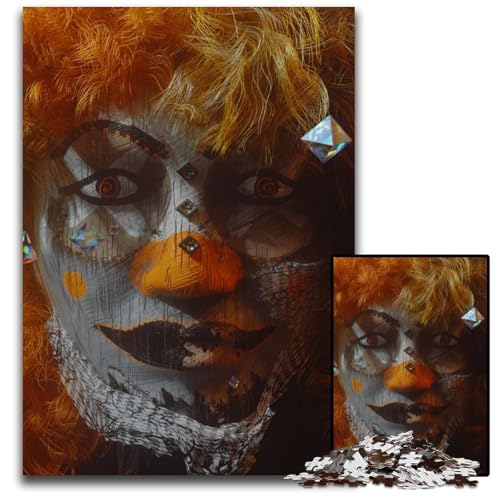 Puzzle 1000 Teile für Erwachsene Quiet Clown Puzzles für Erwachsene Familie und Freunde geeignet für Kinder ab 14 Jahren 1000 Teile (75 x 50 cm) von CXUOSADIP