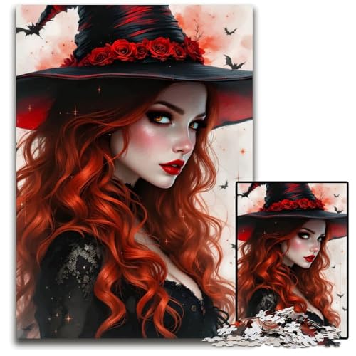 Puzzle 1000 Teile für Erwachsene RedHaired Fantasy Holzpuzzle für Erwachsene Familie und Freunde geeignet für Kinder ab 14 Jahren 1000 Teile (38 x 26 cm) von CXUOSADIP