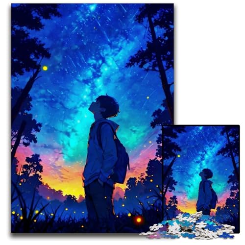 Puzzle 1000 Teile für Erwachsene Schöne Nacht Junge Puzzles für Erwachsene perfekte DIYKunstdekoration oder Geburtstagsgeschenk 1000 Teile (75 x 50 cm) von CXUOSADIP