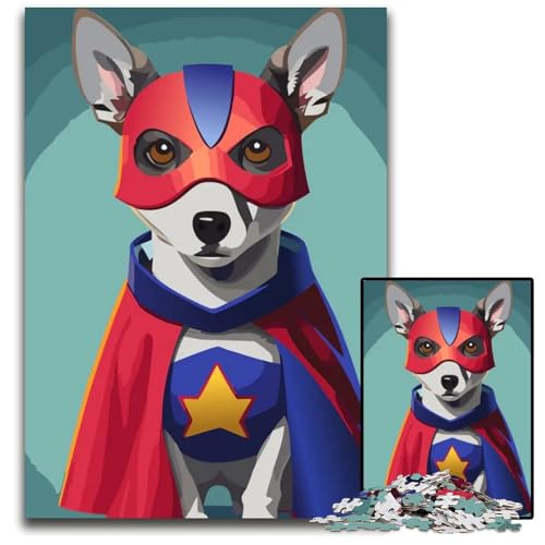 Puzzle 1000 Teile für Erwachsene Super Dog Puzzles für Erwachsene Spielgeschenk Familieninteraktives Spiel Gehirnherausforderung Geschenk 1000 Teile (38 x 26 cm) von CXUOSADIP