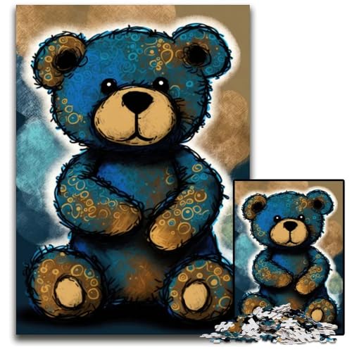 Puzzle 1000 Teile für Erwachsene TeddybärStil Holzpuzzle für Erwachsene anspruchsvolles Denkspiel für Teenager unterhaltsames interaktives Spiel für die ganze Familie 1000 Teile (75 x 50 cm) von CXUOSADIP