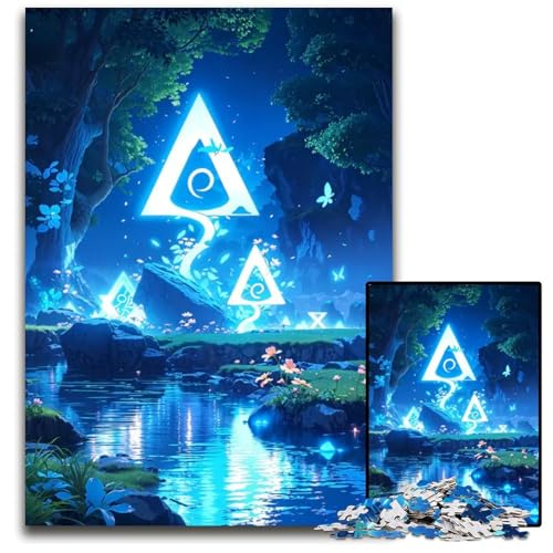 Puzzle 1000 Teile für Erwachsene Waldrunen Puzzles für Erwachsene Familie und Freunde geeignet für Kinder ab 14 Jahren 1000 Teile (75 x 50 cm) von CXUOSADIP