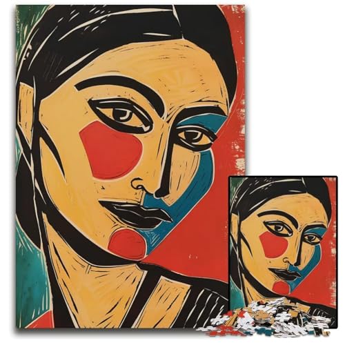Puzzle 1000 Teile für Erwachsene abstrakte Weiblichkeit Holzpuzzle interaktives Familienspiel GehirnHerausforderung Lernspielzeug 1000 Teile (75 x 50 cm) von CXUOSADIP