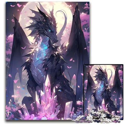 Puzzle 1000 Teile für Erwachsene chinesischer Drache Fantasie Holzpuzzle für Erwachsene Familie und Freunde geeignet für Kinder ab 14 Jahren 1000 Teile (38 x 26 cm) von CXUOSADIP