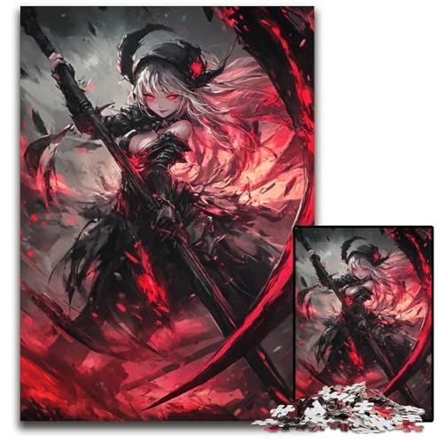 Puzzle 1000 Teile für Erwachsene dunkler AnimeKrieger Holzpuzzle für Erwachsene Familie und Freunde geeignet für Kinder ab 14 Jahren 1000 Teile (75 x 50 cm) von CXUOSADIP