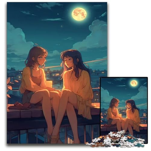 Puzzle 1000 Teile für Erwachsene im LofiGirlStil Puzzles für Erwachsene Familie und Freunde Geeignet für Kinder ab 14 Jahren 1000 Teile (75 x 50 cm) von CXUOSADIP