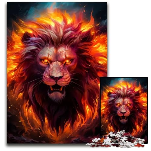 Puzzle 1000 Teile für Erwachsene roter Löwenkopf Puzzles für Erwachsene Familie und Freunde geeignet für Kinder ab 14 Jahren 1000 Teile (75 x 50 cm) von CXUOSADIP