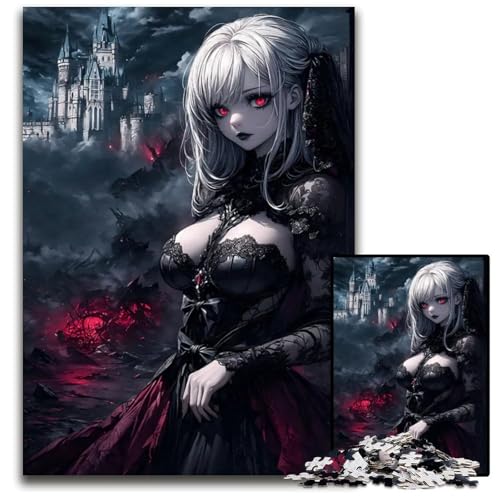 Puzzle Todeskönigin der Nacht 1000 Teile für Erwachsene schwierige Puzzles für Erwachsene Geburtstagsgeschenkidee anspruchsvolles Denkspiel 1000 Teile (75 x 50 cm) von CXUOSADIP