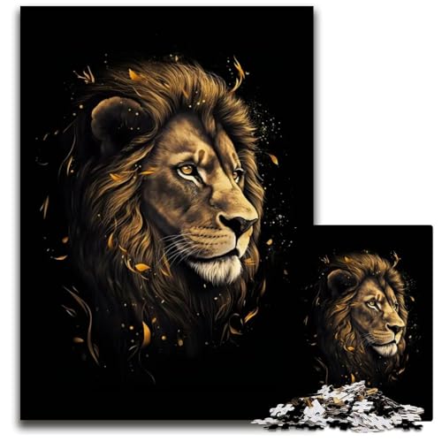 Puzzle für Erwachsene 1000 Golden LionPaper Puzzles für Erwachsene Interaktives Familienspiel Brain Challenge Lernspielzeug 1000 PCS (38x26cm) von CXUOSADIP