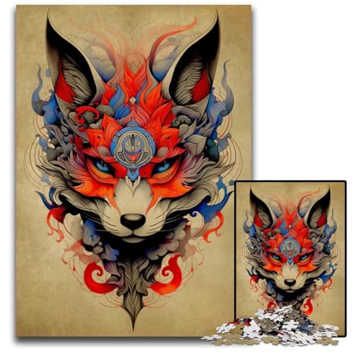 Puzzle für Erwachsene 1000 Kitsune Fox NoPaper Puzzles für Erwachsene Interaktives Familienspiel GehirnHerausforderung Lernspielzeug 1000 Teile (38 x 26 cm) von CXUOSADIP