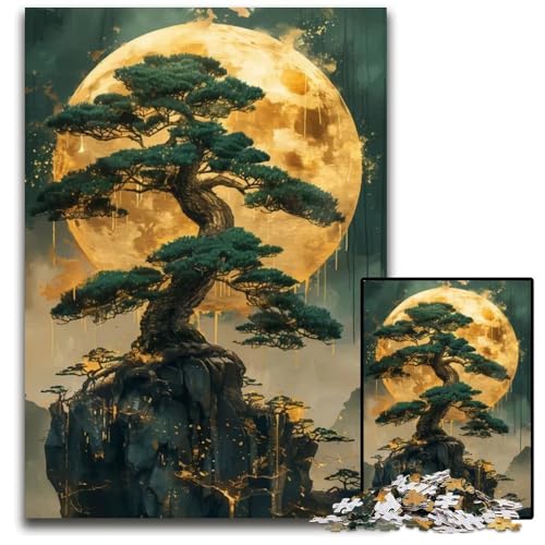 Puzzle für Erwachsene 1000 Teile Abstrakter BonsaiBaum Holzpuzzle für Erwachsene für Teenager und Familien Spaß zum Selbermachen Denkspiel Geschenk 1000 Teile (75 x 50 cm) von CXUOSADIP