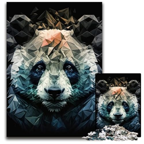 Puzzle für Erwachsene 1000 Teile Abstrakter geometrischer Panda Holzpuzzle für Erwachsene für Teenager und Familien Spaß zum Selbermachen Denkspiel Geschenk 1000 Teile (75 x 50 cm) von CXUOSADIP