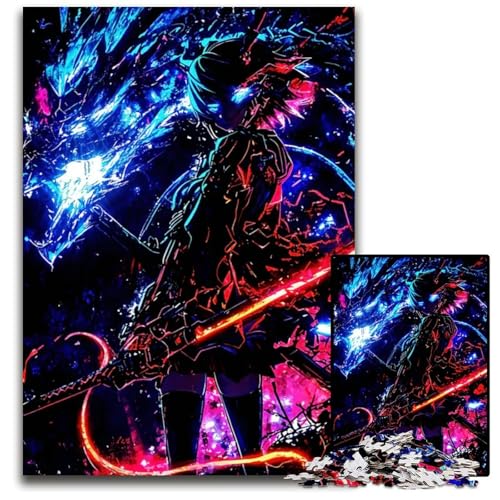 Puzzle für Erwachsene 1000 Teile AnimeMädchen mit Schwertern schwierige Puzzles für Erwachsene interaktives Familienspiel Bastelgeschenk mit farbenfrohen Kunstwerken 1000 Teile (75 x 50 cm) von CXUOSADIP