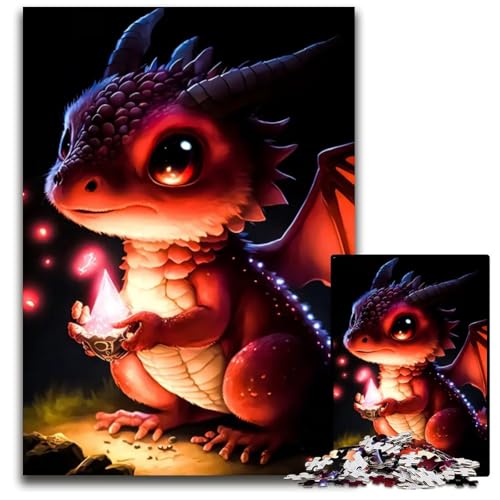 Puzzle für Erwachsene 1000 Teile BabyDrache pädagogisches Denkspiel künstlerische Heim und Bürodekoration ab 14 Jahren 1000 Teile (75 x 50 cm) von CXUOSADIP