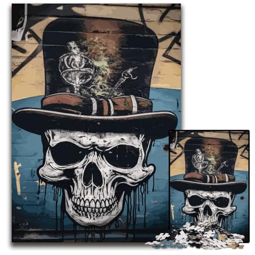 Puzzle für Erwachsene 1000 Teile BasquiatStil Skull14b Puzzles für Erwachsene Geburtstage und Feiertage 1000 Teile (38 x 26 cm) von CXUOSADIP