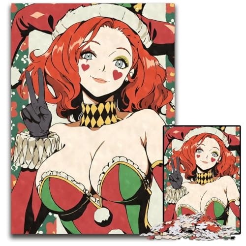 Puzzle für Erwachsene 1000 Teile Clussy Jester Clown Girl anspruchsvolle Puzzles interaktives Familienspiel Bastelgeschenk mit farbenfrohen Kunstwerken 1000 Teile (38 x 26 cm) von CXUOSADIP