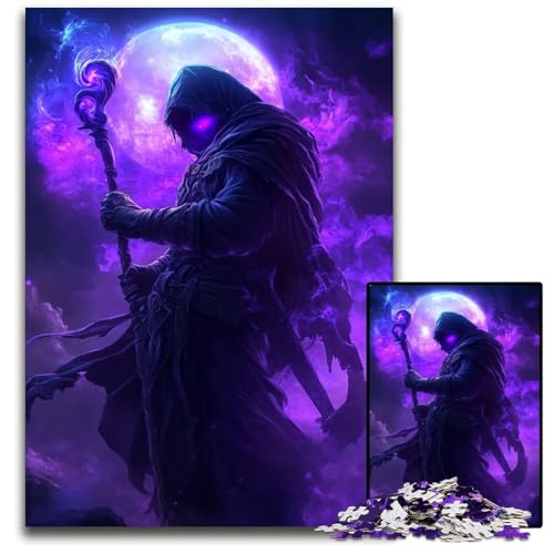 Puzzle für Erwachsene 1000 Teile Dunkles Monster lila Mond Schwierige Puzzles für Erwachsene Muttertag Geburtstag Weihnachten 1000 Teile (75 x 50 cm) von CXUOSADIP
