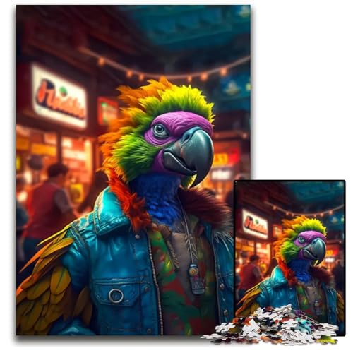 Puzzle für Erwachsene 1000 Teile EIN anthropomorpher Papagei Puzzles für Erwachsene DIYDekoration GehirnHerausforderung für Erwachsene Familienurlaubsgeschenk 1000 Teile (75 x 50 cm) von CXUOSADIP