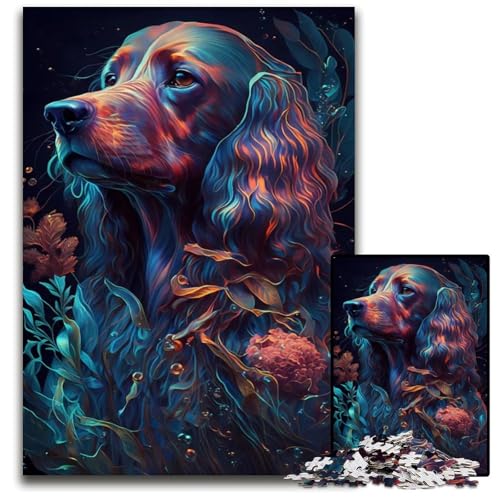 Puzzle für Erwachsene 1000 Teile Irish Setter Dog Holzpuzzle für Erwachsene interaktives Familienspiel GehirnHerausforderung Lernspielzeug 1000 Teile (75 x 50 cm) von CXUOSADIP