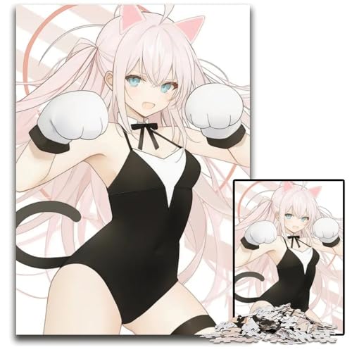 Puzzle für Erwachsene 1000 Teile Katzenmädchen Boxer pädagogisches Denkspiel künstlerische HeimbüroDekoration ab 14 Jahren 1000 Teile (75 x 50 cm) von CXUOSADIP
