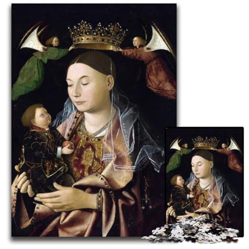 Puzzle für Erwachsene 1000 Teile Madonna mit Kind schwierige Puzzles für Erwachsene Muttertag Geburtstag Weihnachten 1000 Teile (75 x 50 cm) von CXUOSADIP