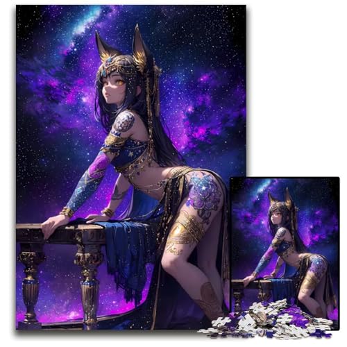 Puzzle für Erwachsene 1000 Teile SternennachtBastetPuzzle pädagogisches Denkspiel künstlerische HeimbüroDekoration ab 14 Jahren 1000 Teile (75 x 50 cm) von CXUOSADIP