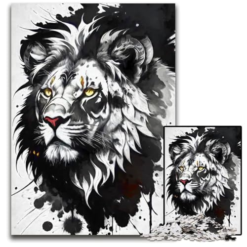 Puzzle für Erwachsene 1000 Teile Tintenlöwe anspruchsvolle Puzzles perfekt für Heimdekoration Geburtstage Feiertage und Geschenke 1000 Teile (38 x 26 cm) von CXUOSADIP