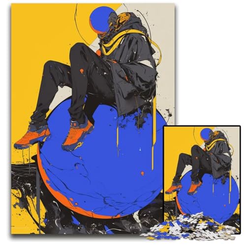 Puzzle für Erwachsene 1000 Teile abstrakte Figur auf Kugel Holzpuzzle pädagogische Aktivität für kognitive Fähigkeiten Verbesserung der kognitiven Fähigkeiten 1000 Teile (38 x 26 cm) von CXUOSADIP