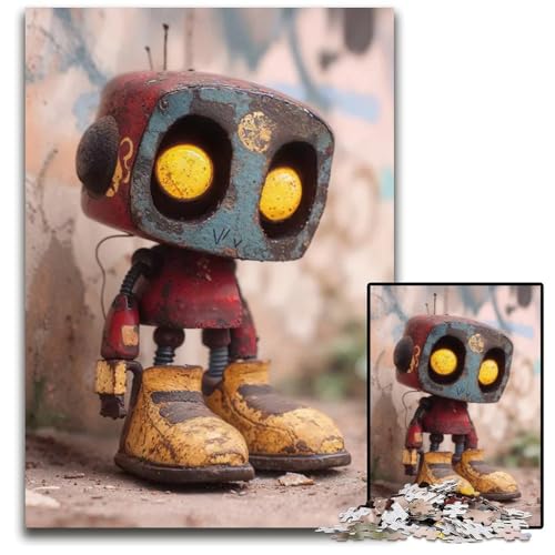 Puzzle für Erwachsene 1000 Teile rostiger Roboter Spielzeug Papierpuzzle perfekt für Teenager Sammler ideales Heimdekor Reisegeschenk 1000 Teile (38 x 26 cm) von CXUOSADIP